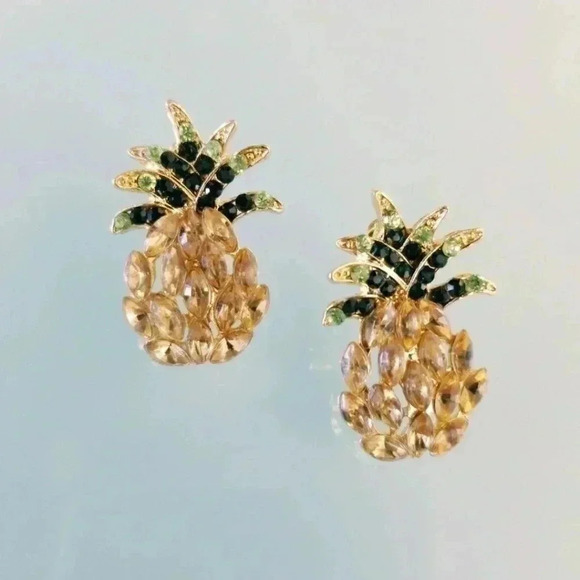 Crazy for Pineapples Earrings - Picture 3 of 3